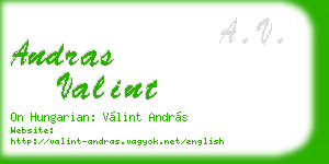 andras valint business card